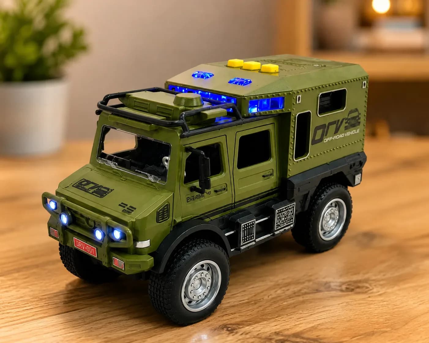 Military Style Off-Road Toy Truck with LED Lights