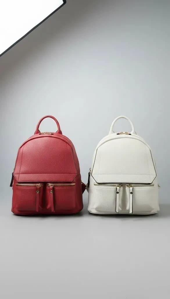 Elegant Mini Leather Backpack – Dual Pocket Edition