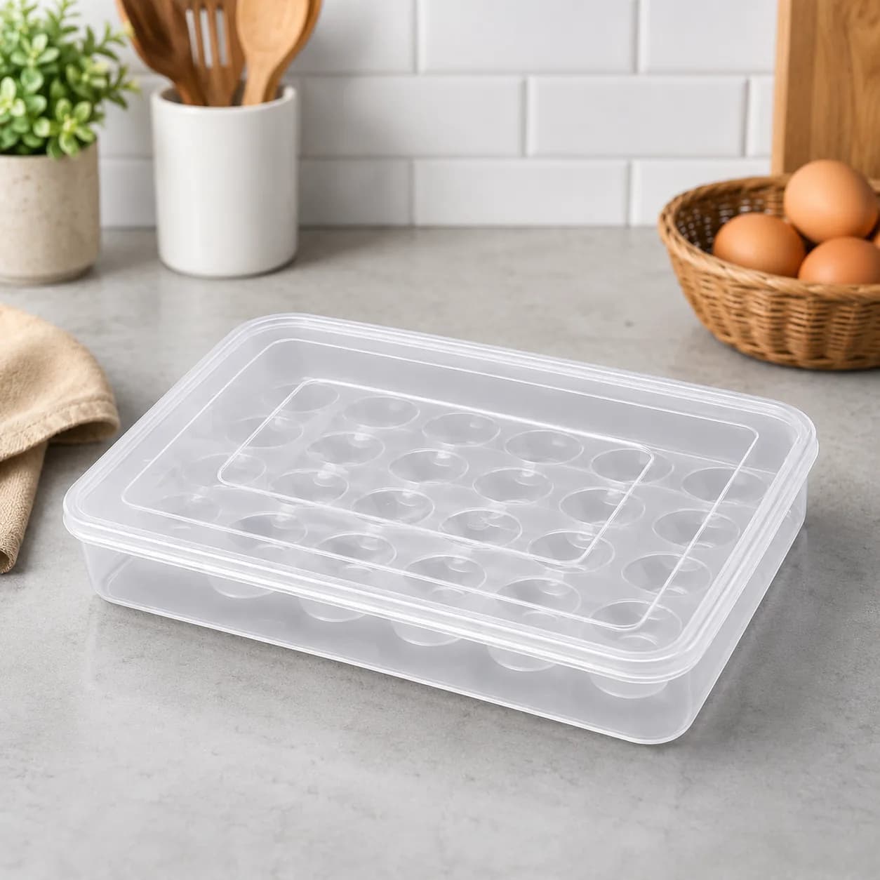 Large Capacity 30-Egg Storage Box with Lid