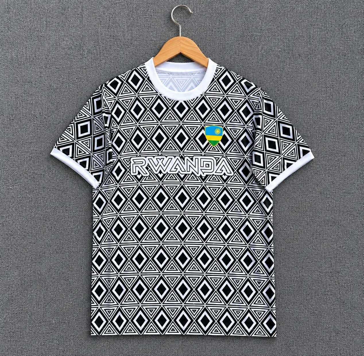 Rwanda Geometric Print Jersey – Black & White