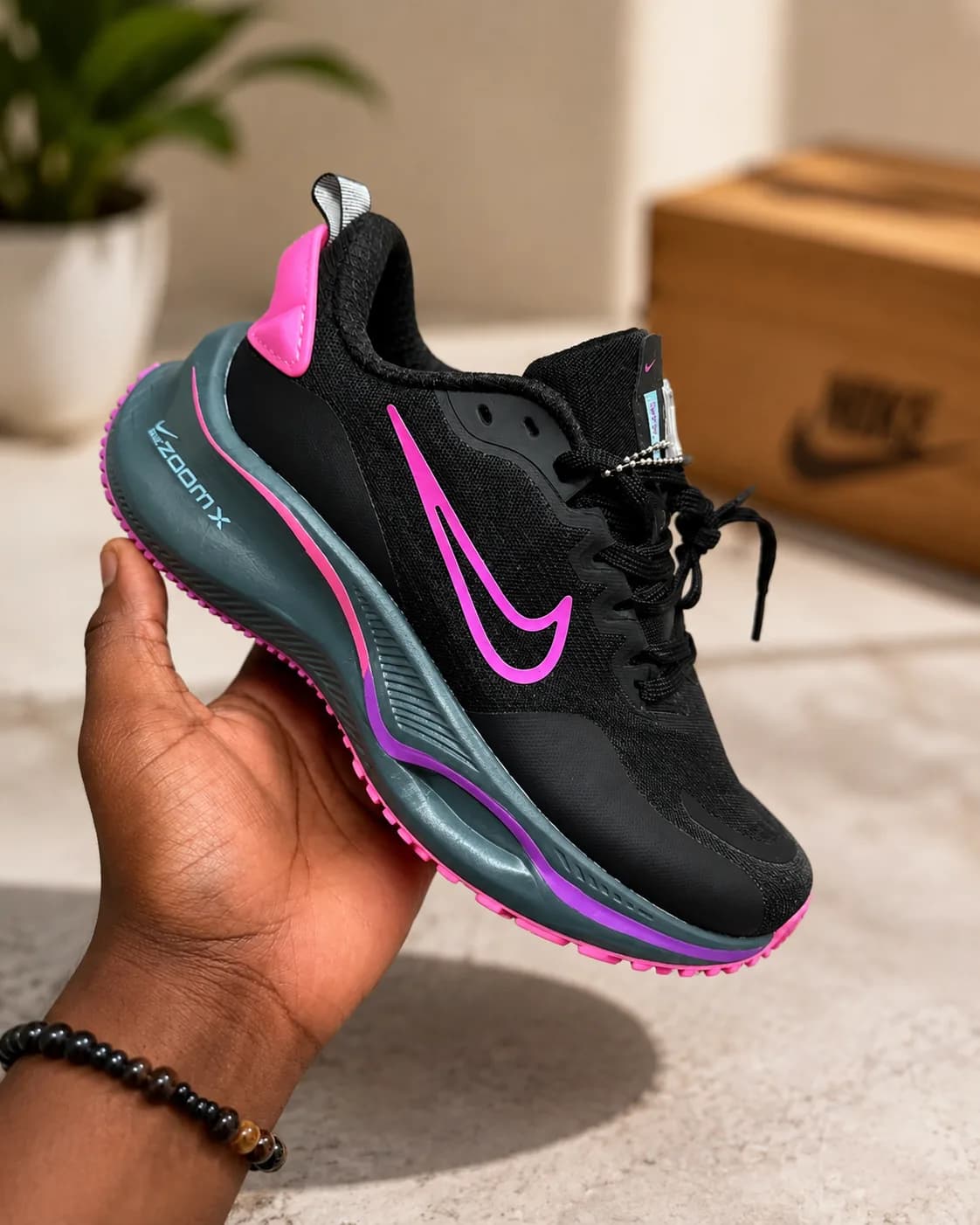 Nike ZoomX Black & Pink Running Sneakers