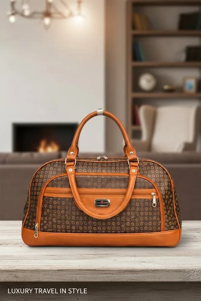 Elite Voyage Luxury Travel Duffle Bag – Premium Brown & Tan Carry Bag