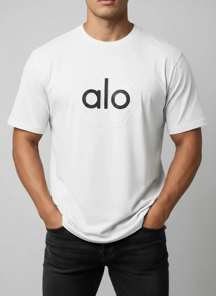 Men’s Premium White Minimal Logo T-Shirt