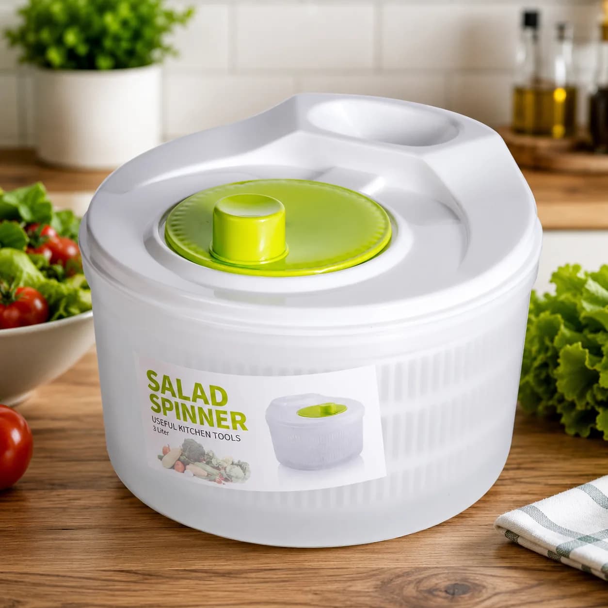 3L Manual Salad Spinner & Vegetable Dryer