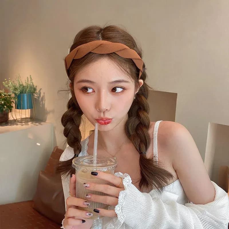 Elegant Solid Cloth Wrap Hairband For Women Girls