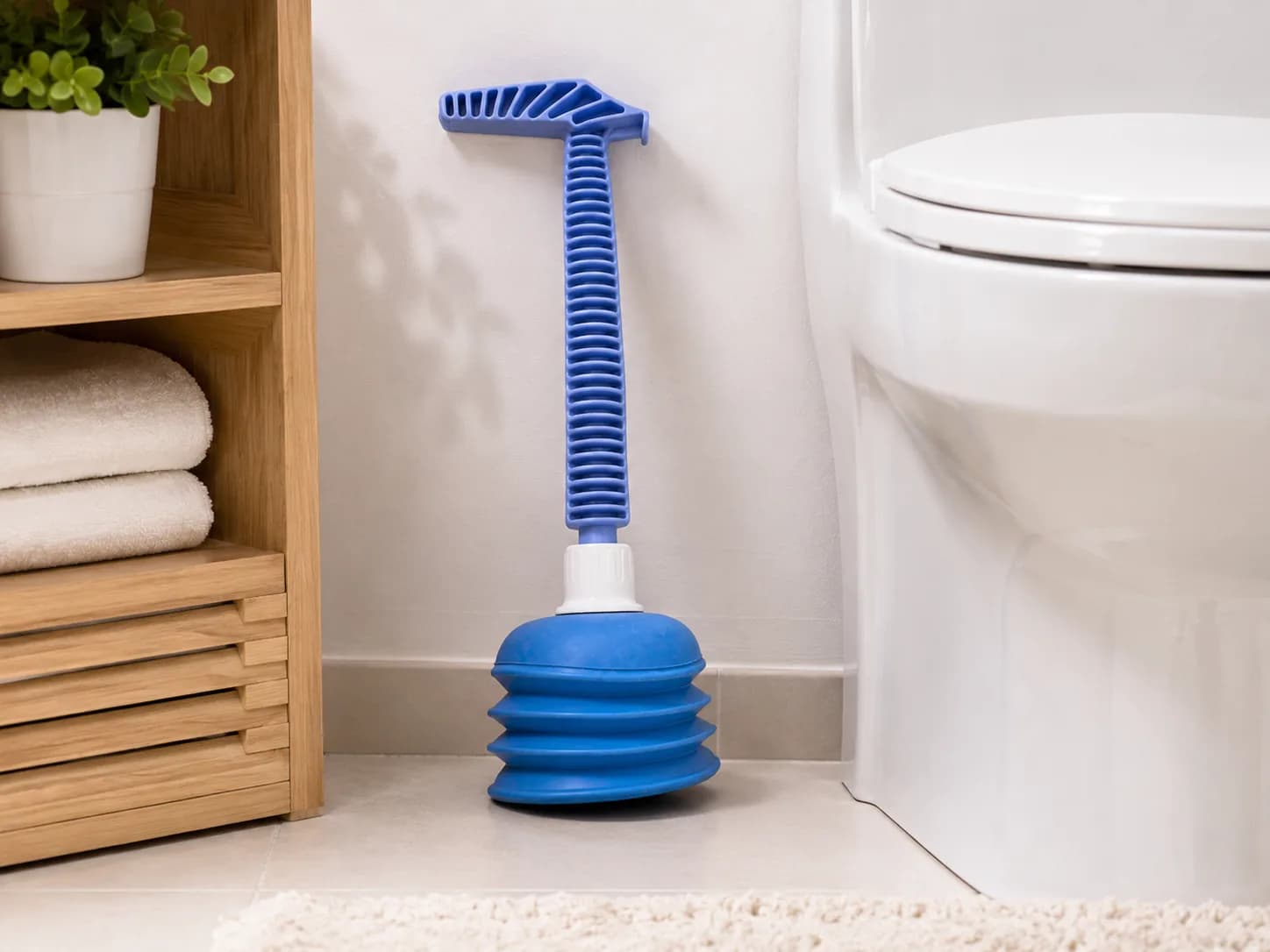 Heavy-Duty Rubber Toilet Plunger with Ergonomic Handle
