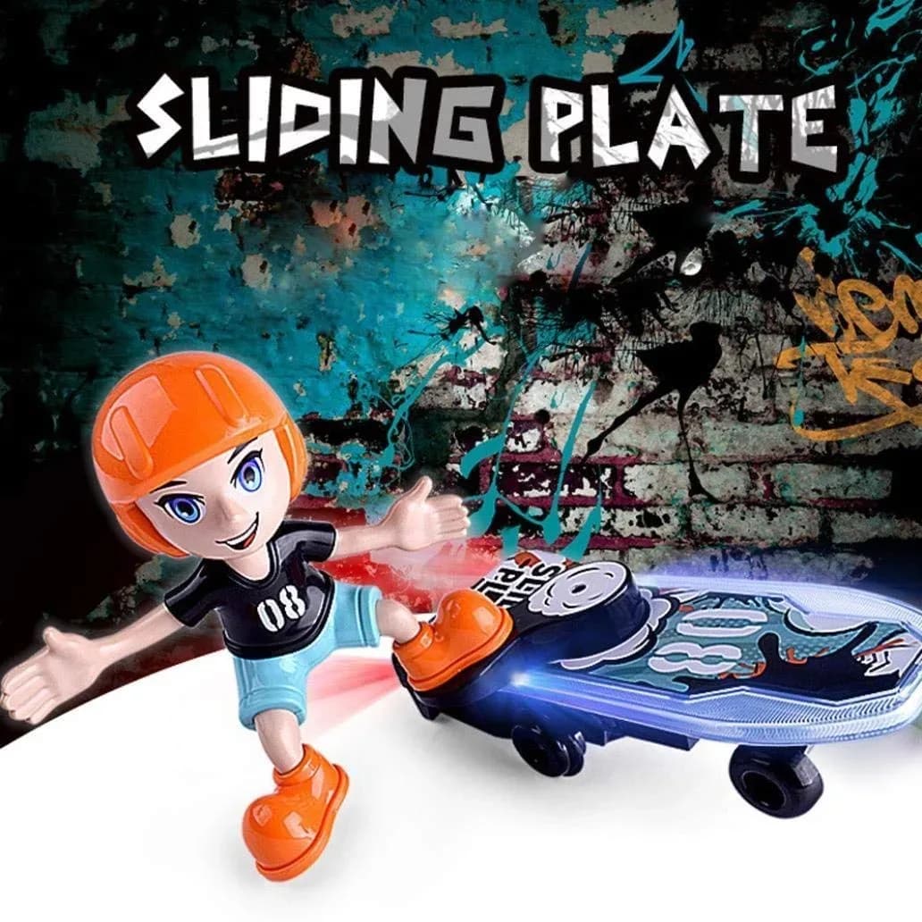 Cartoon Electric Stunt Scooter Skateboard with Light Music Children's Funny Toy Sliding Plate