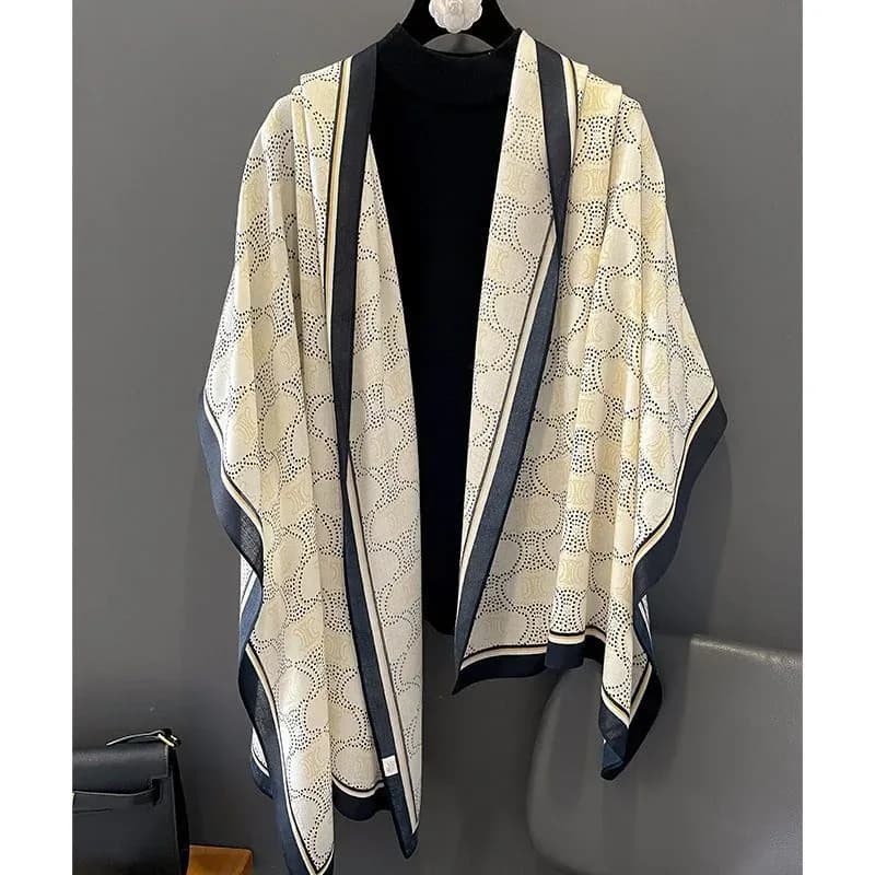 Ivory Noir Paisley Elegance Scarf