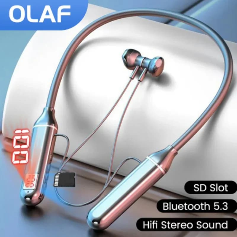 OLAF Bluetooth 5.3 Neckband Earphones with SD Card Slot