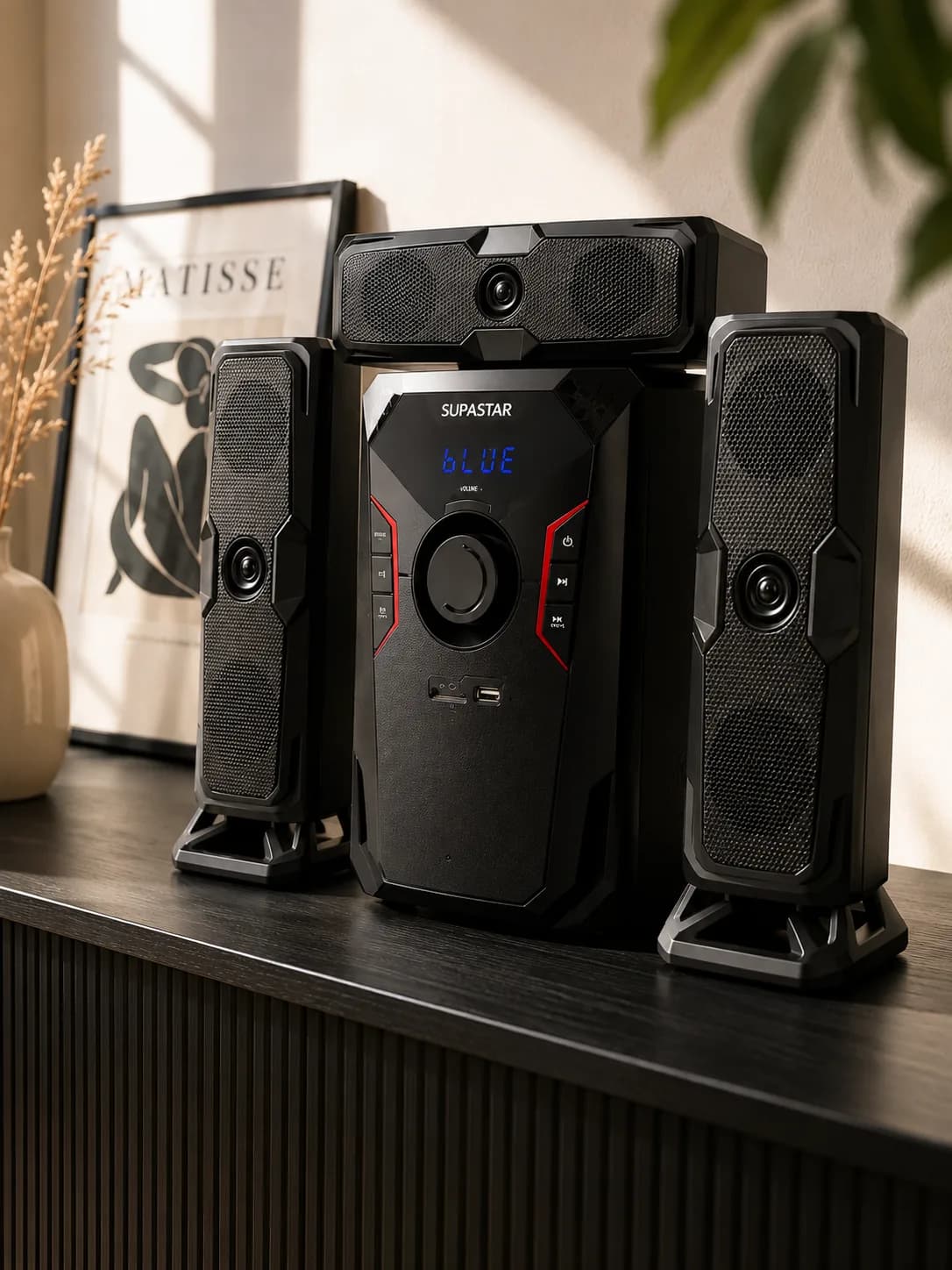 SUPASTAR JW01 3.1 Channel Multimedia Speaker System – 10000W PMPO