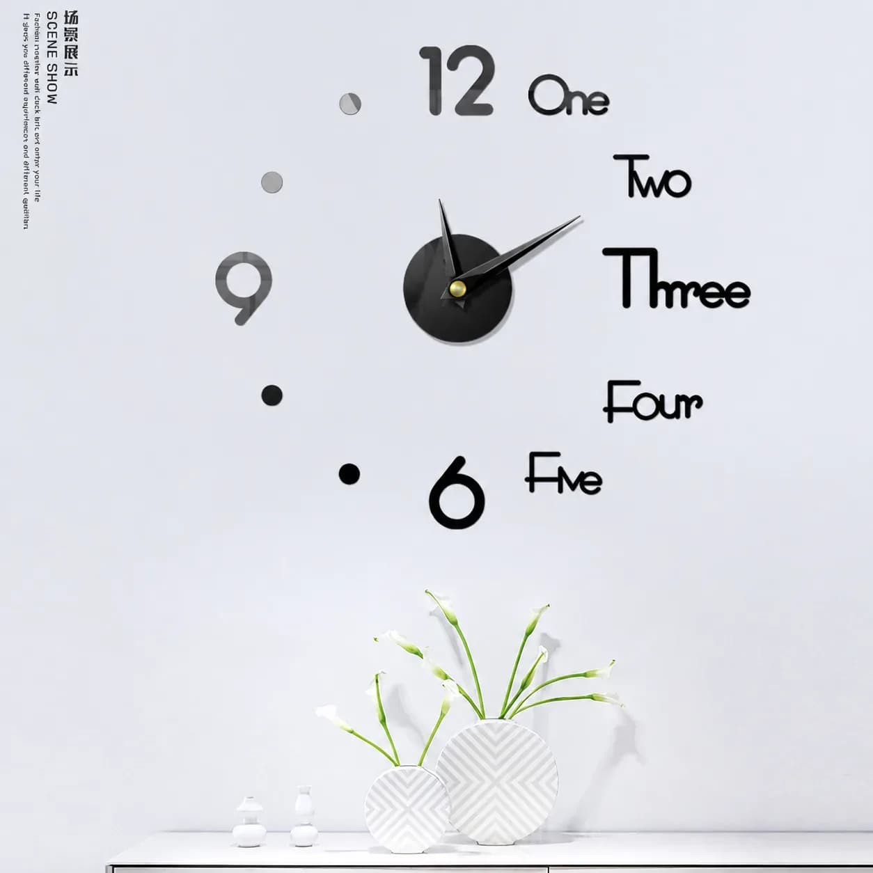 Modern DIY 3D Wall Clock – Minimalist Decorative Home Clock
