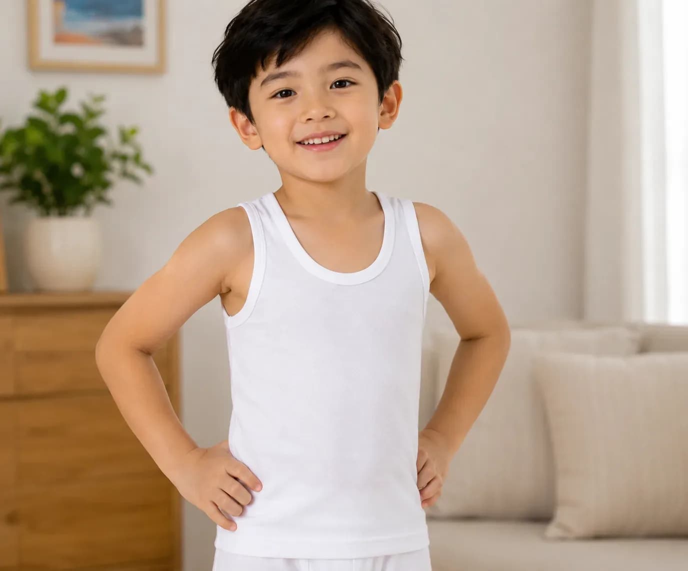 3 Kids Cotton Underwear Vest Set