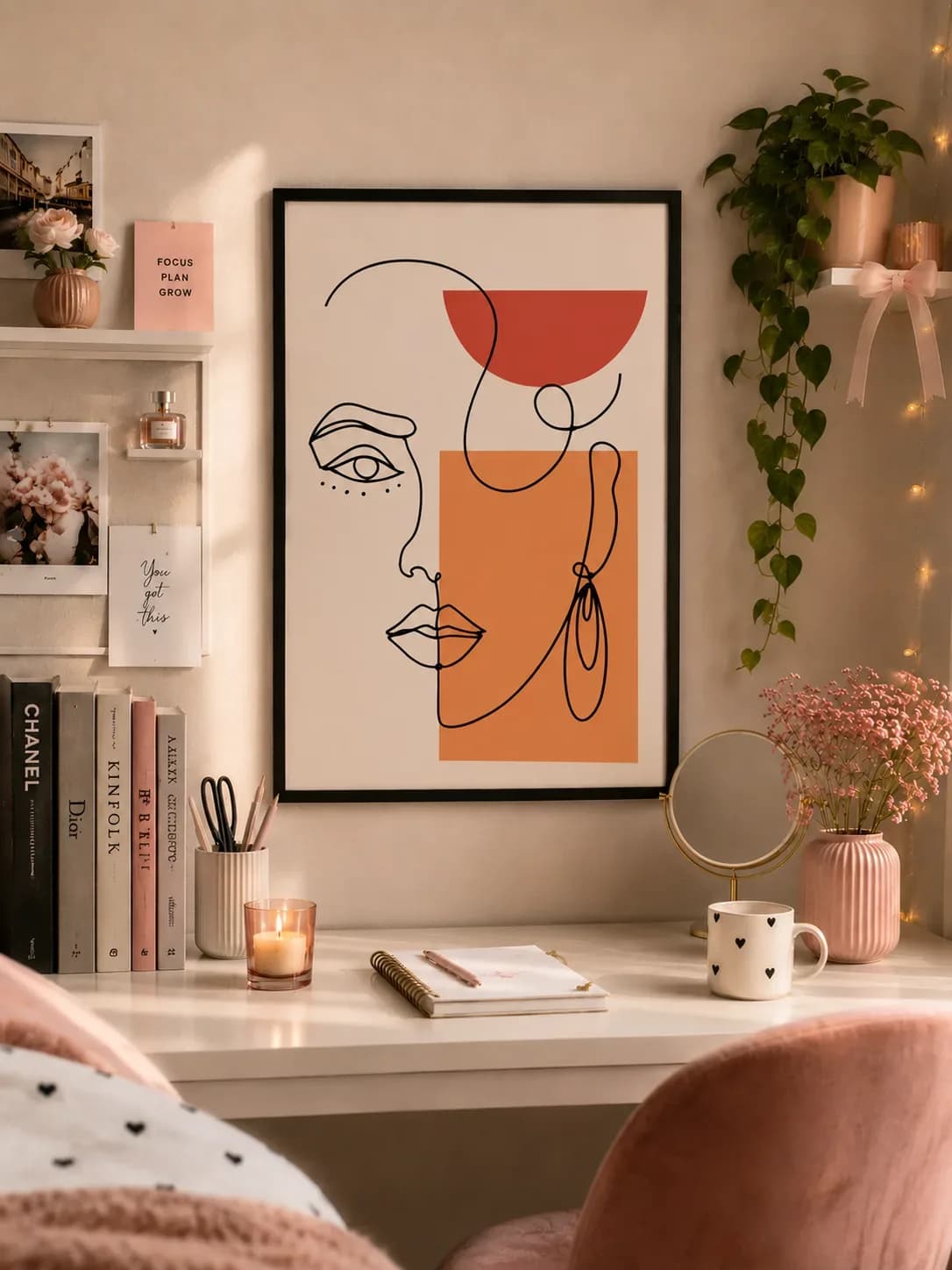 Modern Abstract Line Art Wall Frame – Face Design (A2 & A3)