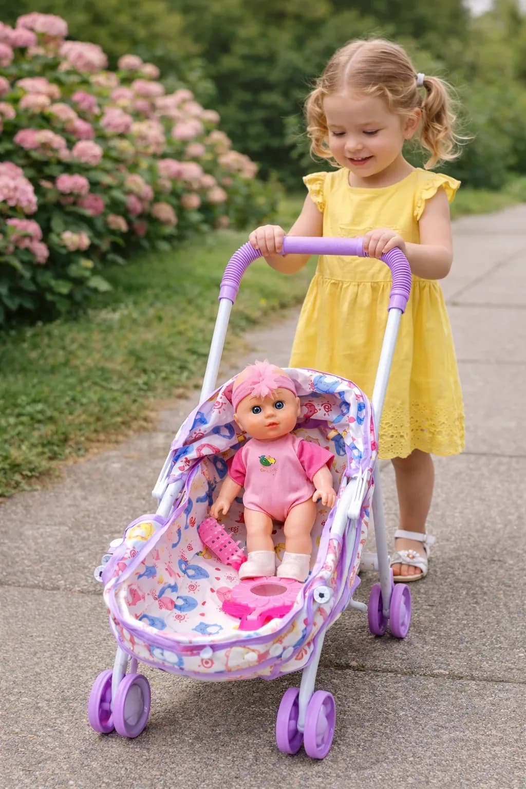 Little Princess Doll Stroller – Kids Toy Pushchair with Doll