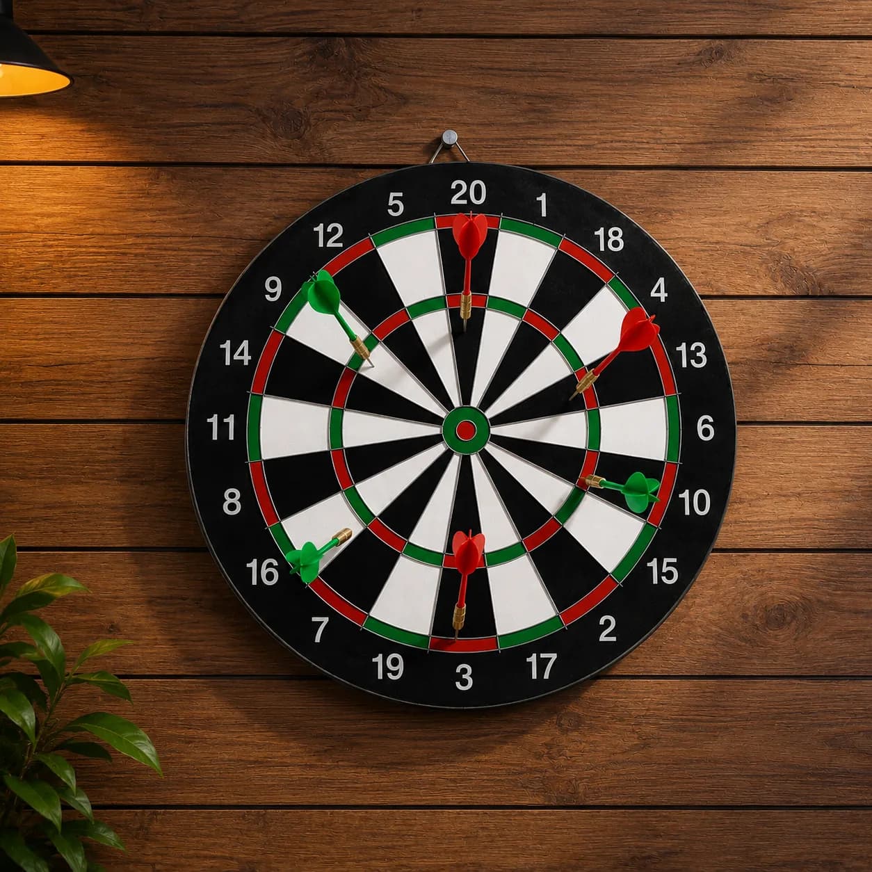 17-Inch Double-Sided Magnetic Dart Board Set with 6 Darts