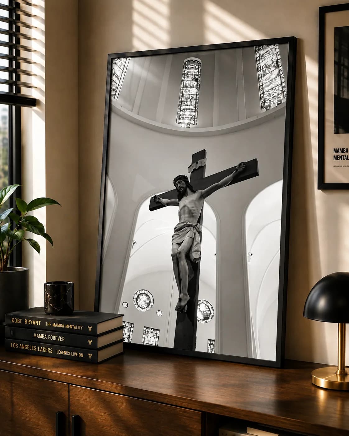 Framed Black & White Crucifixion Wall Art – A2 & A3