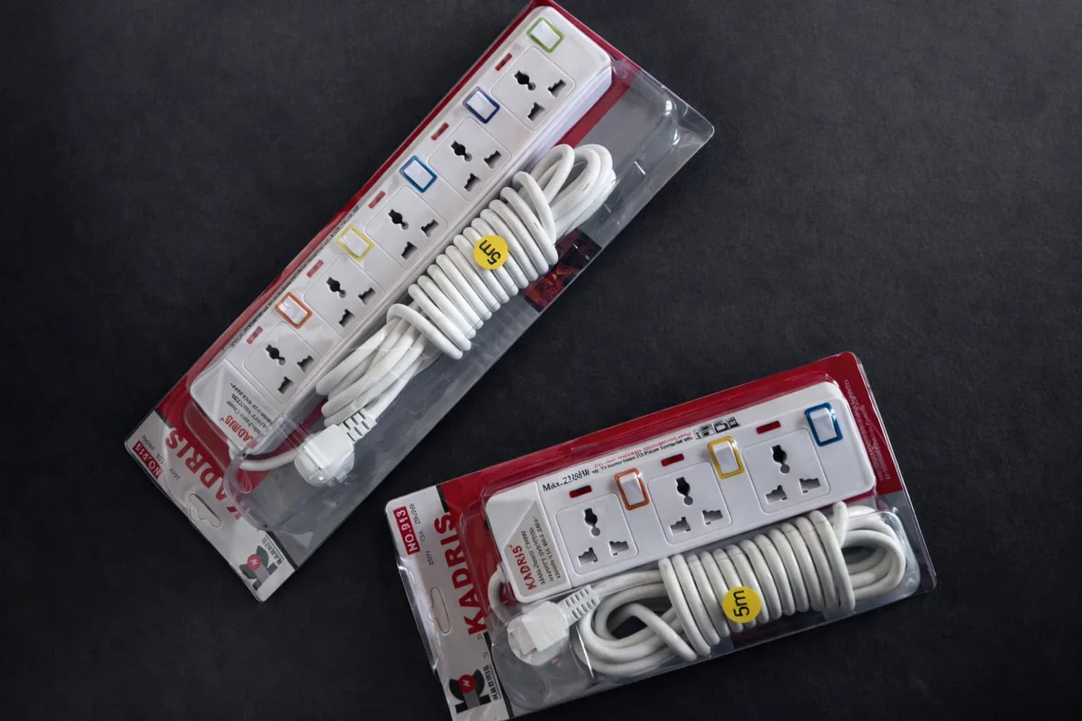 Universal 6-Socket Power Extension Strip with 5m Cable