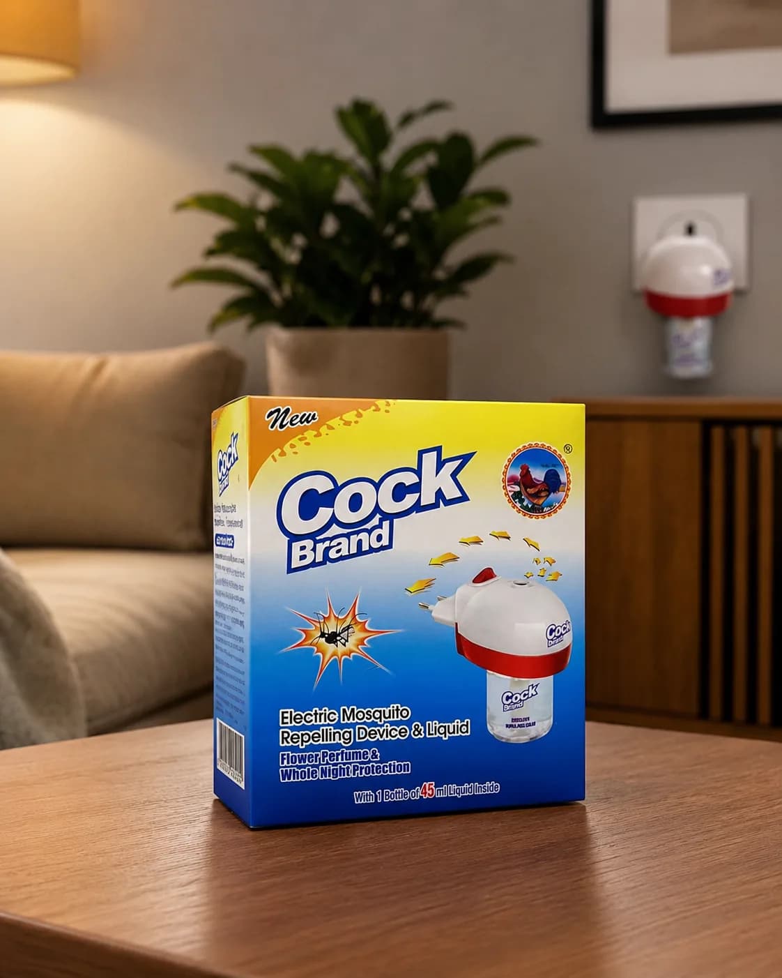 Cock Brand Electric Mosquito Repellent Vaporizer with Liquid Refill (45ml)