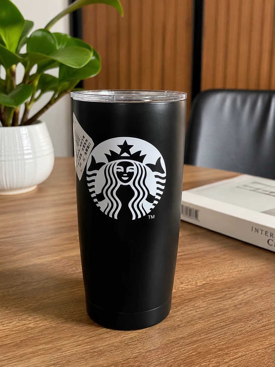 Stainless Steel Vacuum Insulated Travel Tumbler (Black)