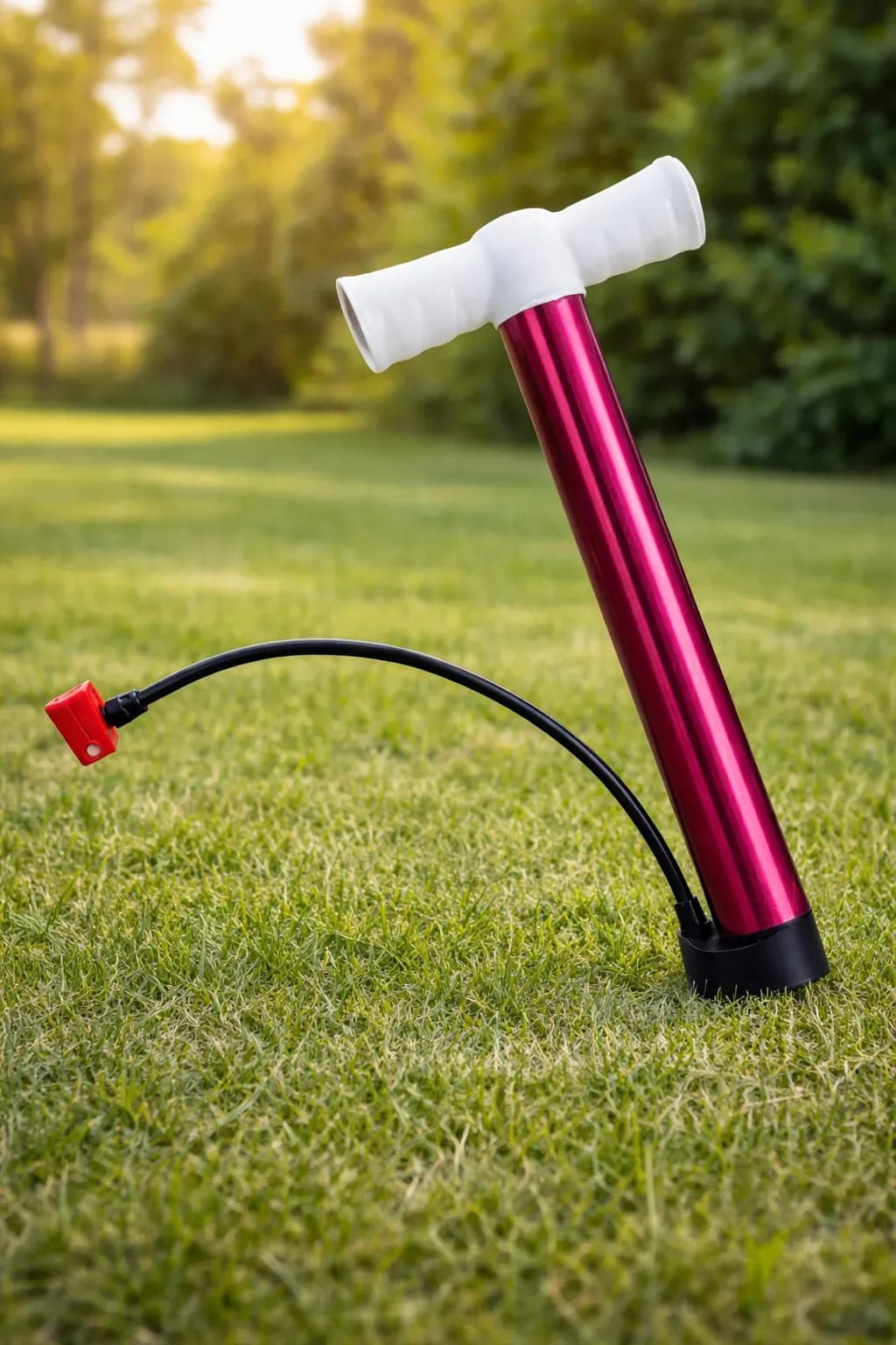 Portable Multi-Purpose Air Pump – Bike & Ball Inflator (Magenta)