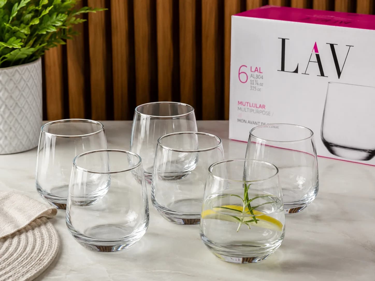 6-Piece Clear Glass Tumbler Set – Modern Mini Drinking Glasses