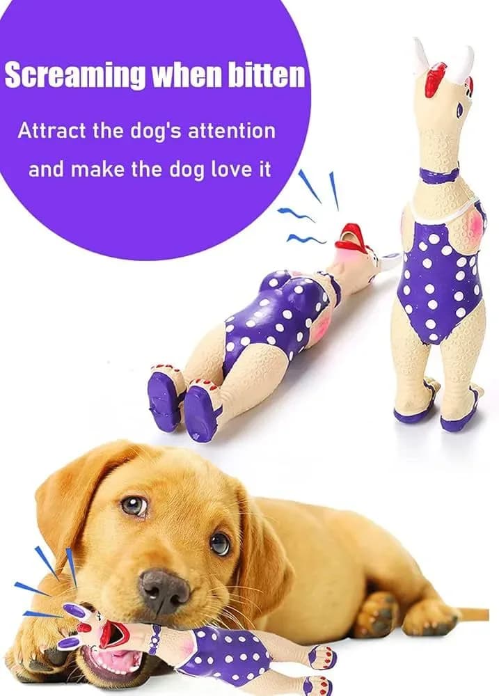 Durable Squeaky Rubber Chicken Dog Toy