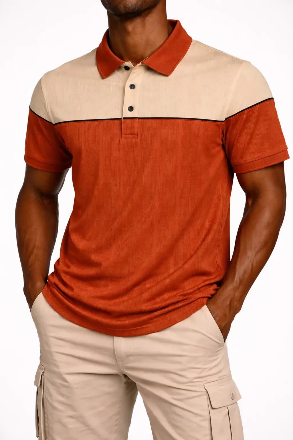Men’s Two-Tone Casual Polo Shirt