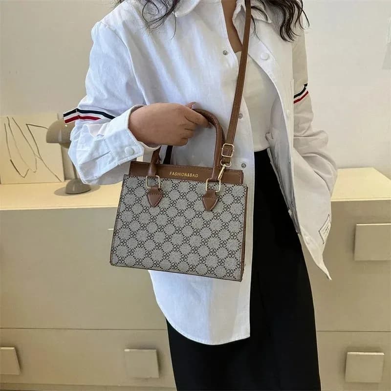Elegant Patterned Mini Handbag with Shoulder Strap