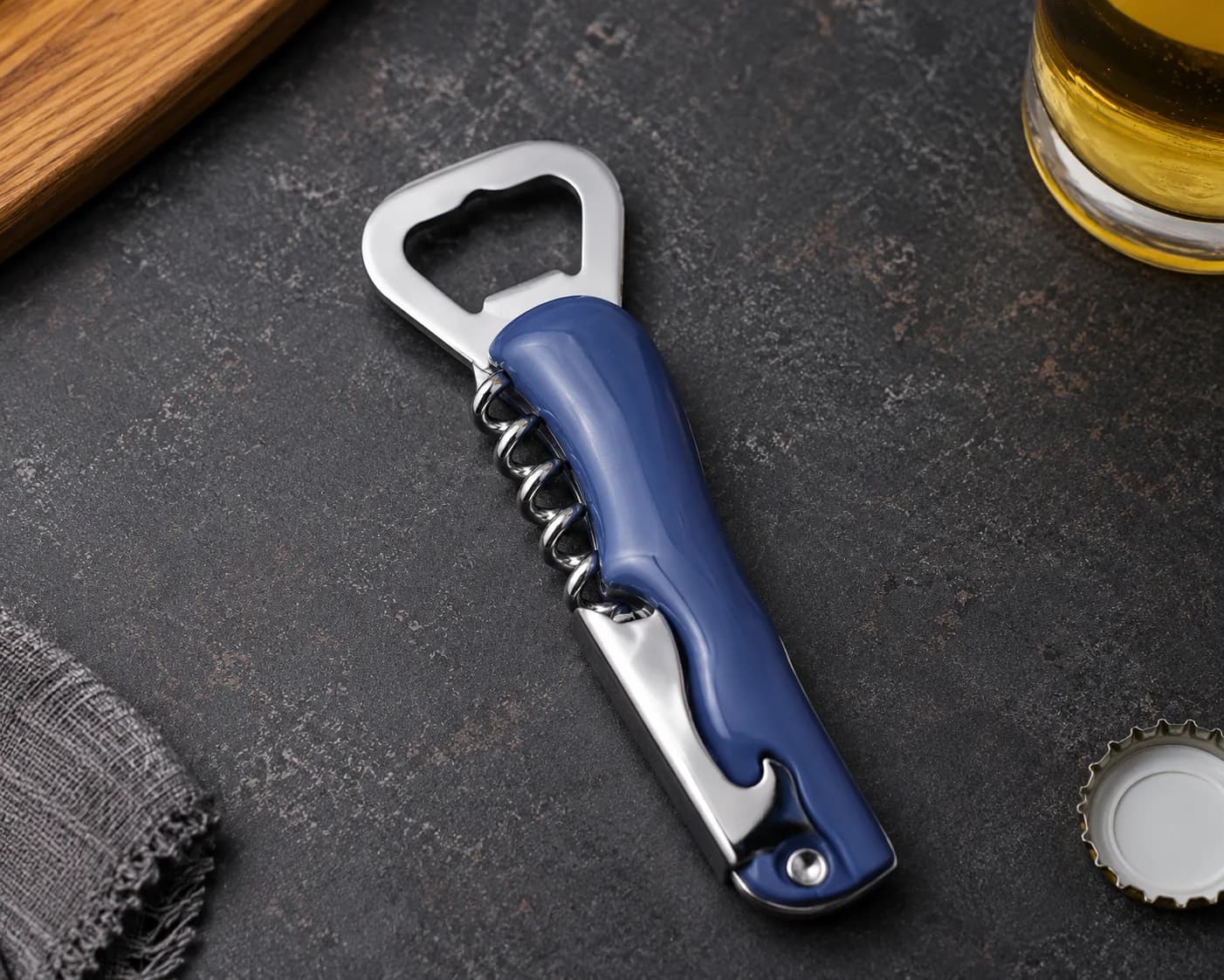 Premium Multifunction Stainless Steel Bottle Opener with Corkscrew