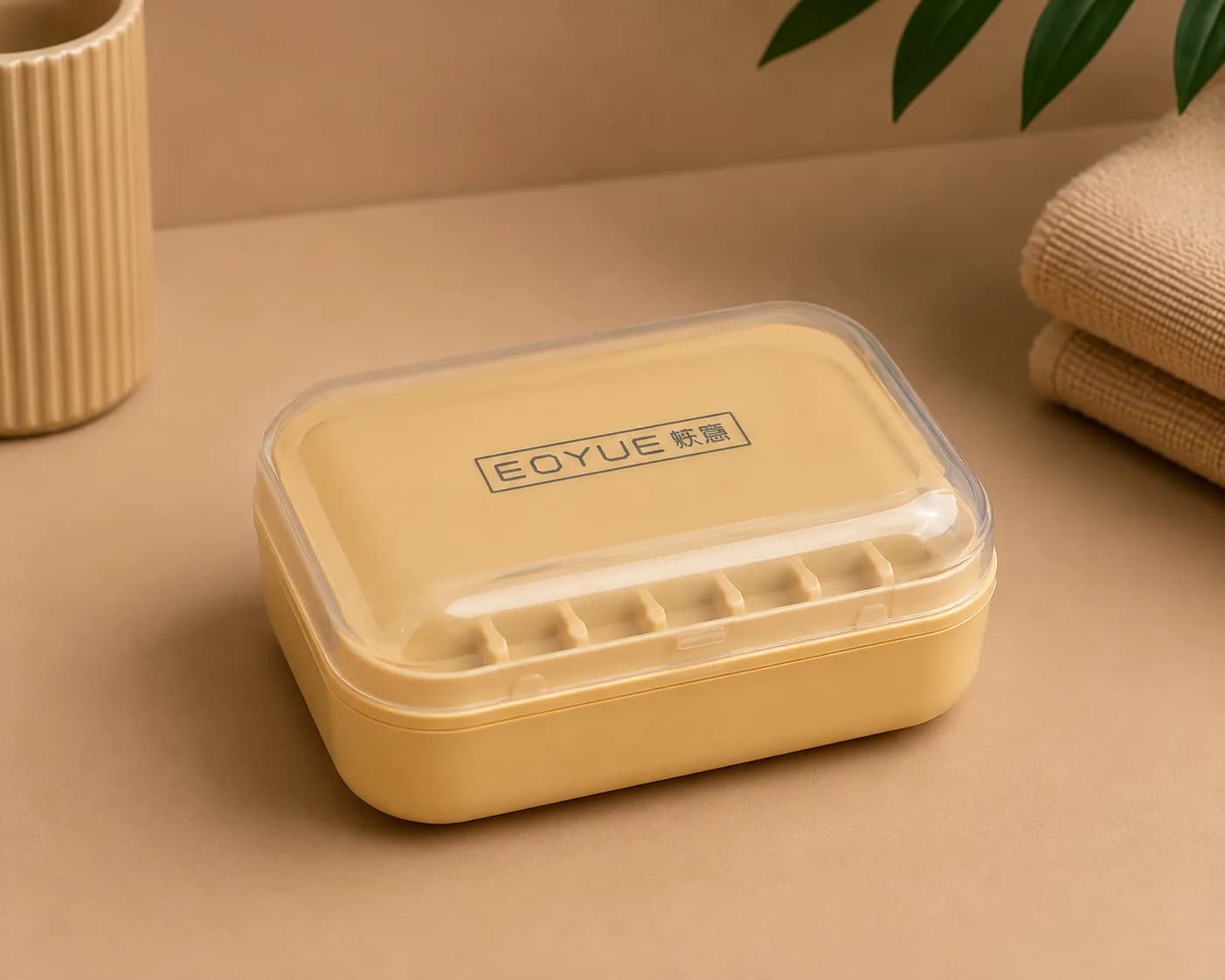 Portable Plastic Soap Box with Draining Tray