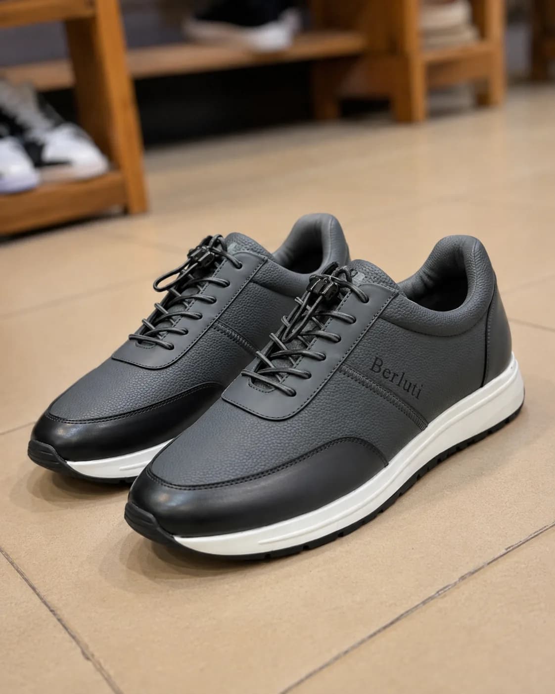 Berluti Men’s Casual Sneakers Grey & Black