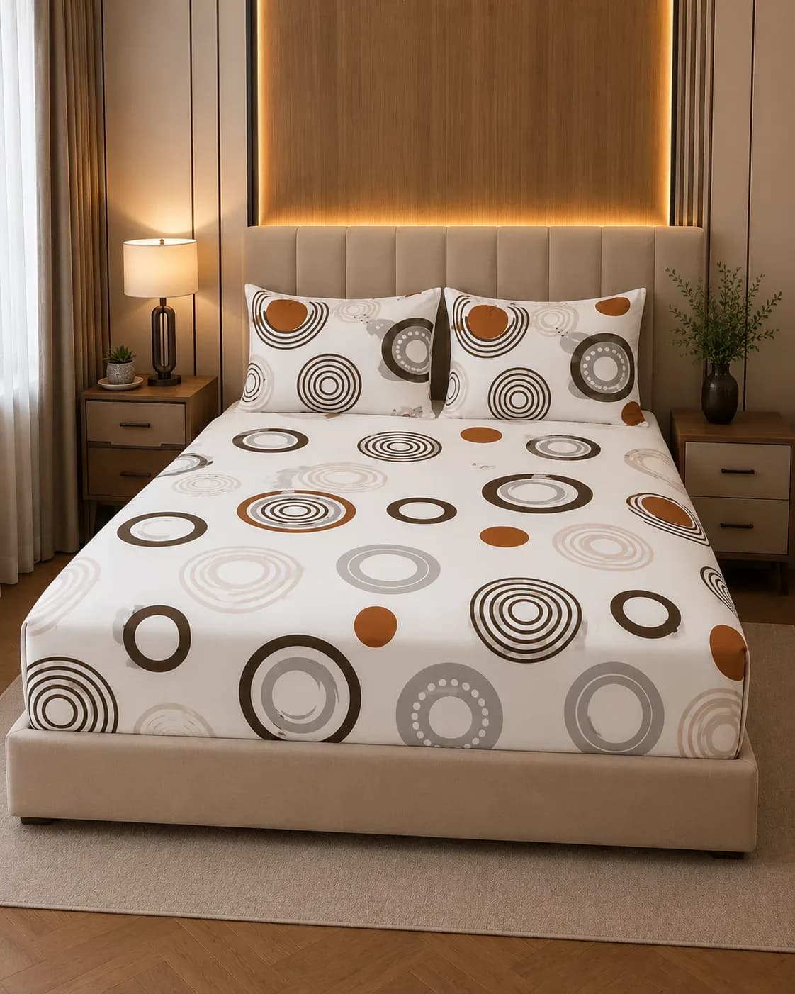 Modern Circle Pattern Bedsheet Set