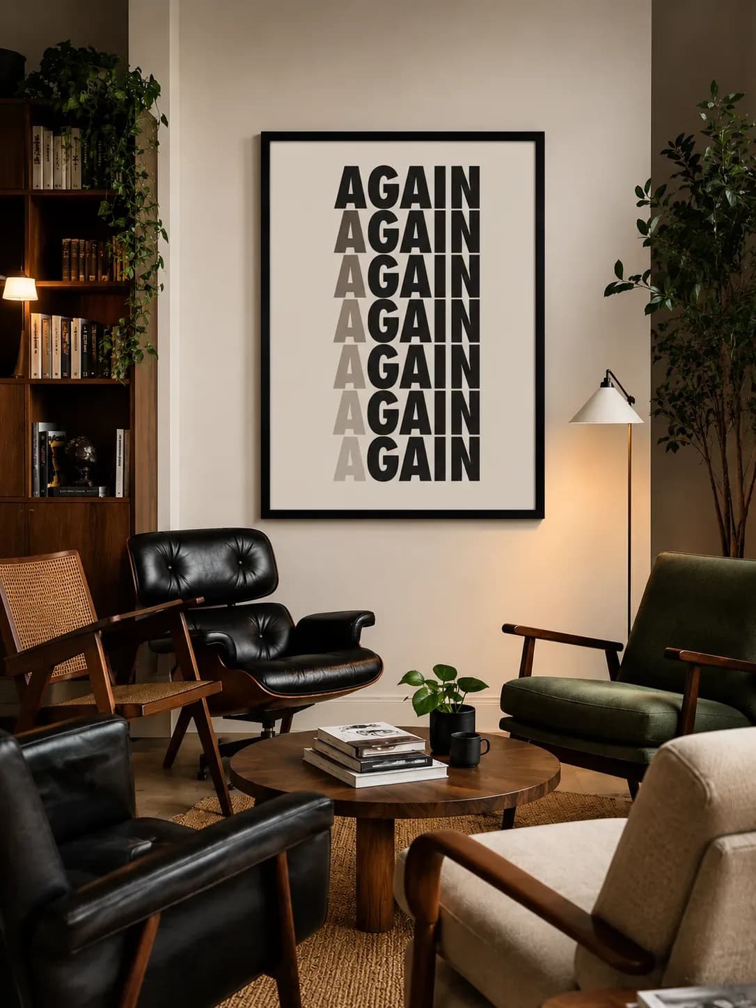 Modern “AGAIN” Typography Wall Frame – Motivational Poster (A2 & A3)