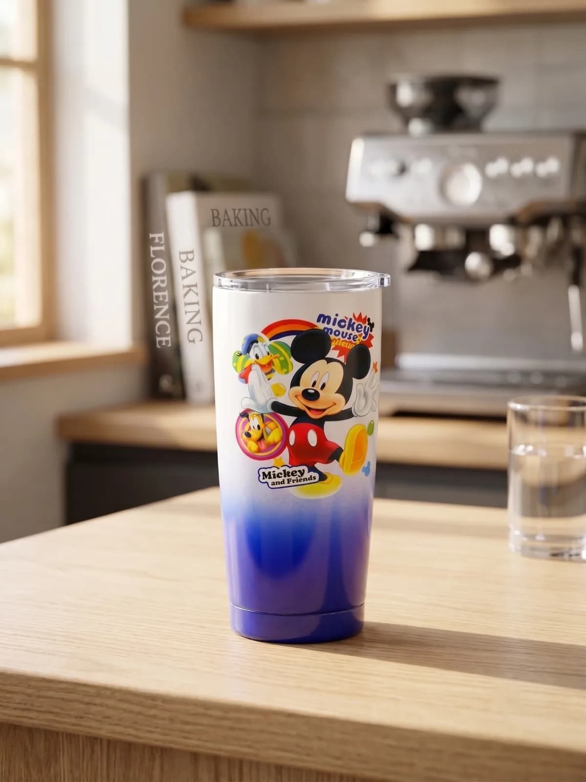 Mickey Mouse Kids Stainless Steel Insulated Tumbler with Lid – Blue Gradient