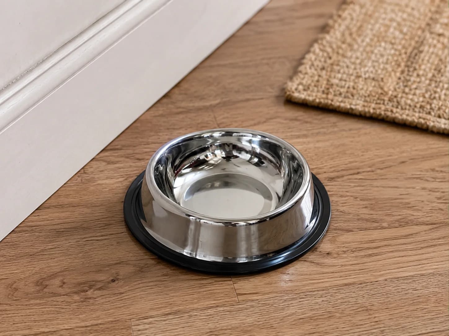 Stainless Steel Pet Feeding Bowl with Non-Slip Rubber Base