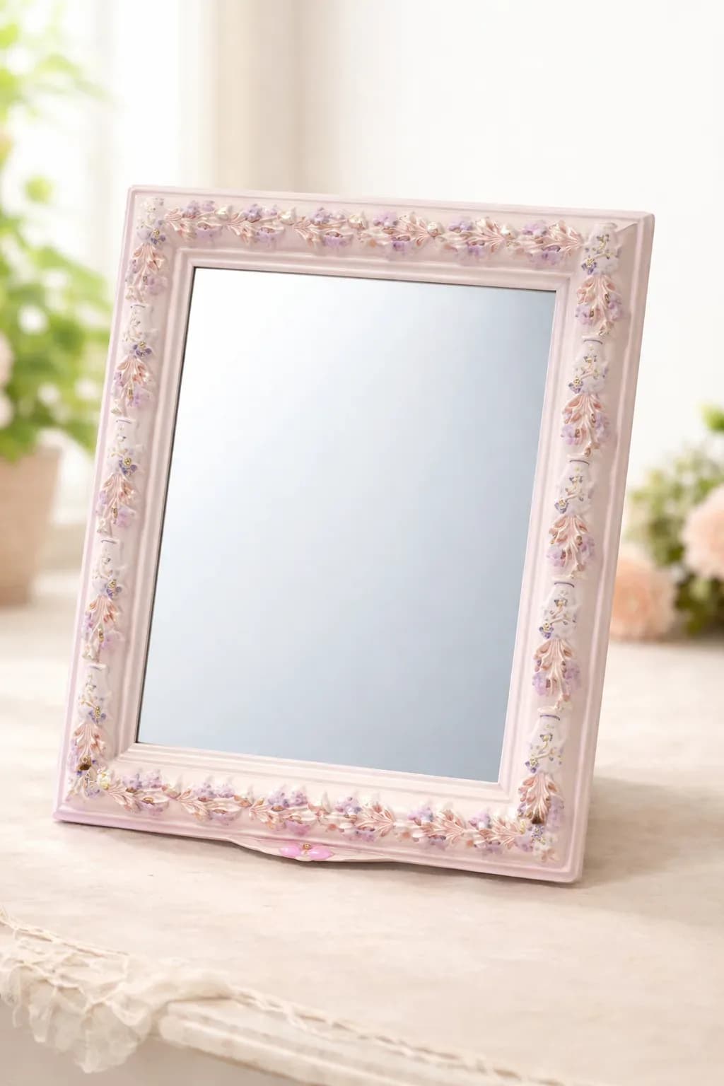 Elegant Floral Frame Vanity Mirror