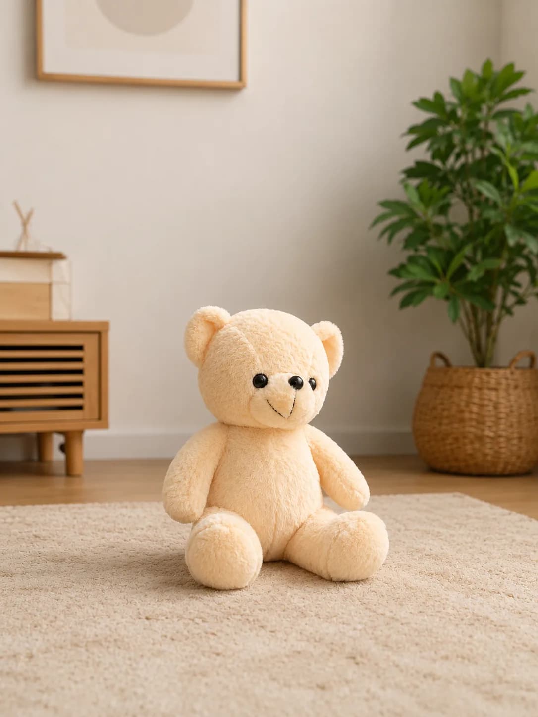 Large Soft Plush Teddy Bear – Cream White Stuffed Toy