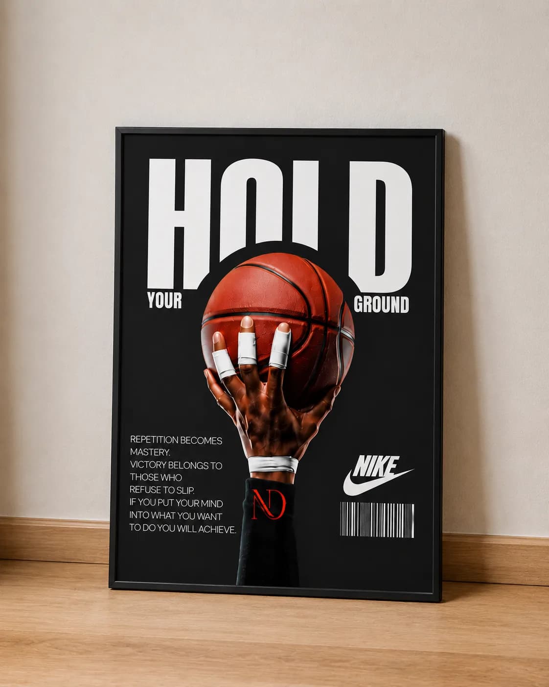 Hold Your Ground Basketball Motivation Wall Art