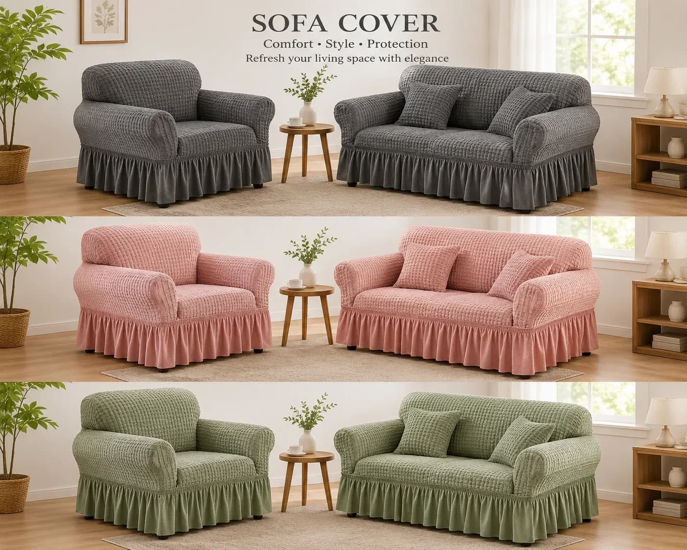Elegant Stretch Sofa Cover Set