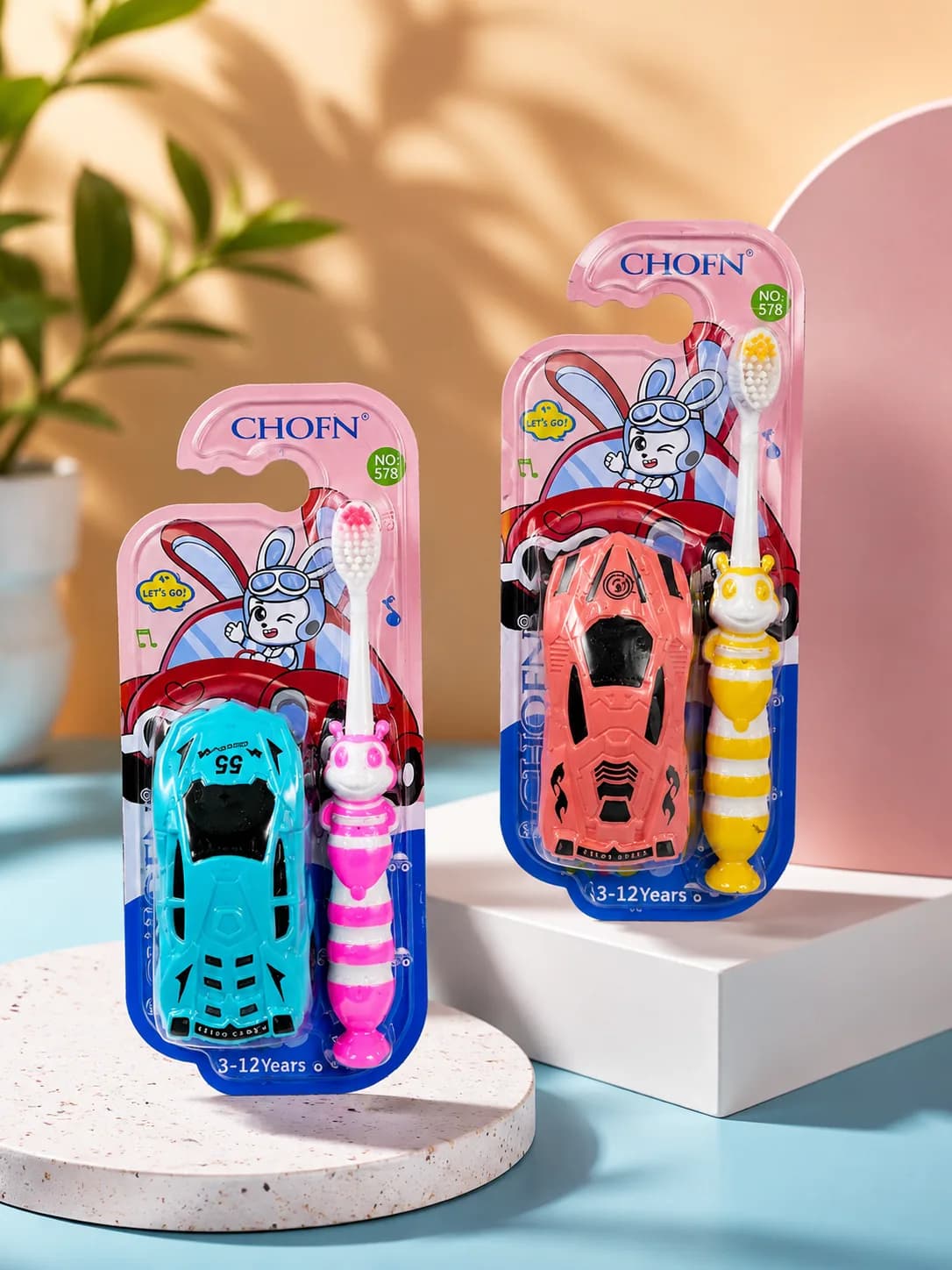 Kids Racing Car Toothbrush Set with Soft Bristle Toothbrush