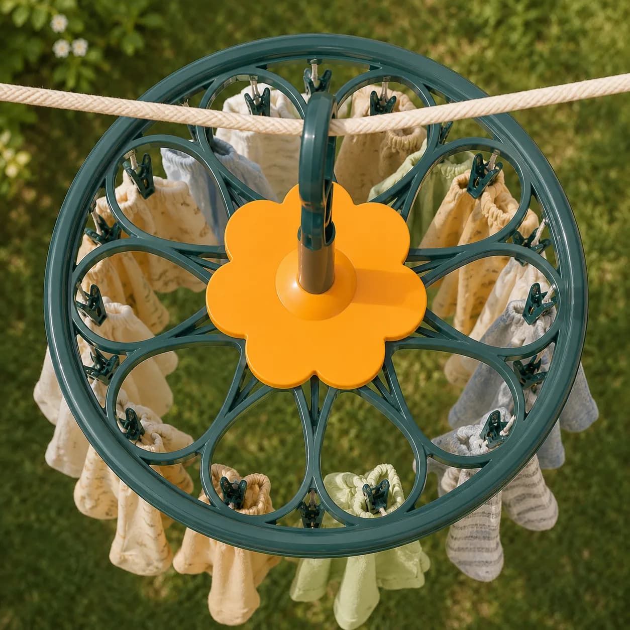 360° Hanging Clothes Peg Dryer Rack