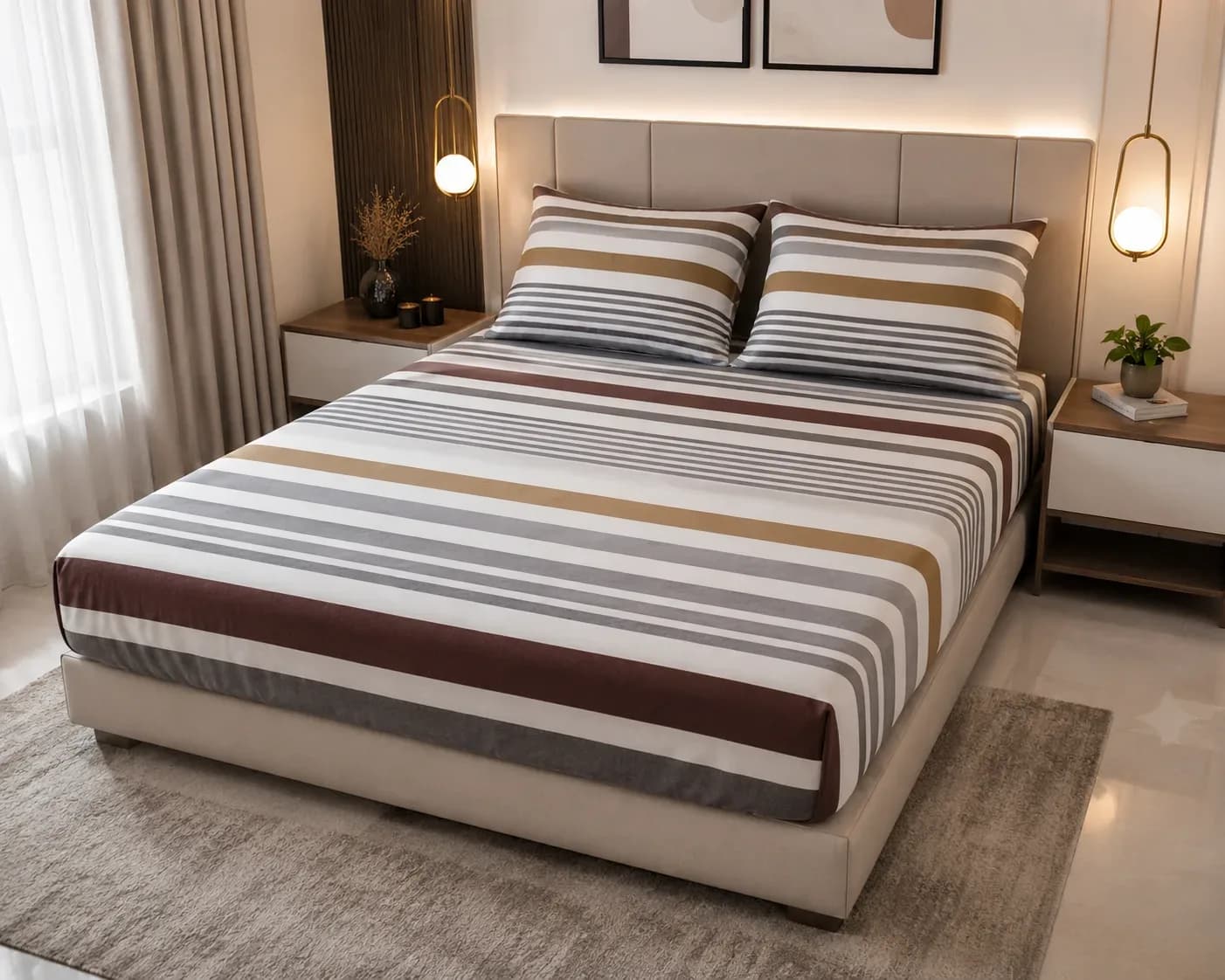 Modern Stripe Luxe Bedsheet Set
