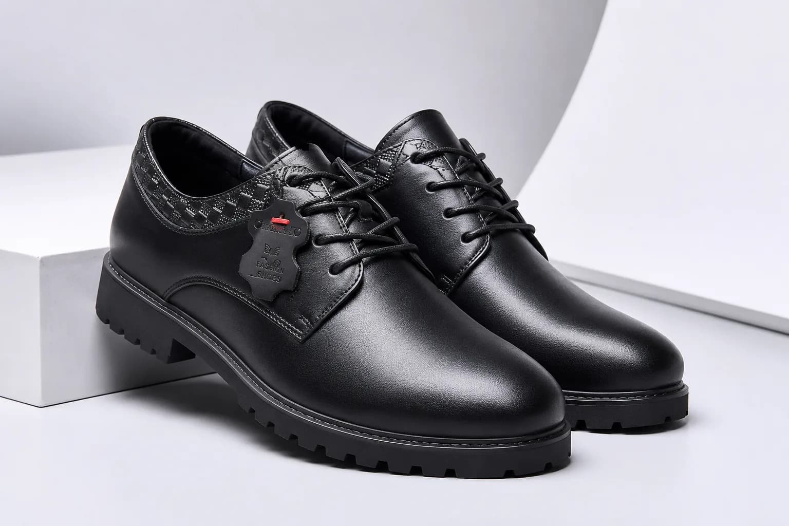 Men’s Black Premium Casual Lace-Up Shoes