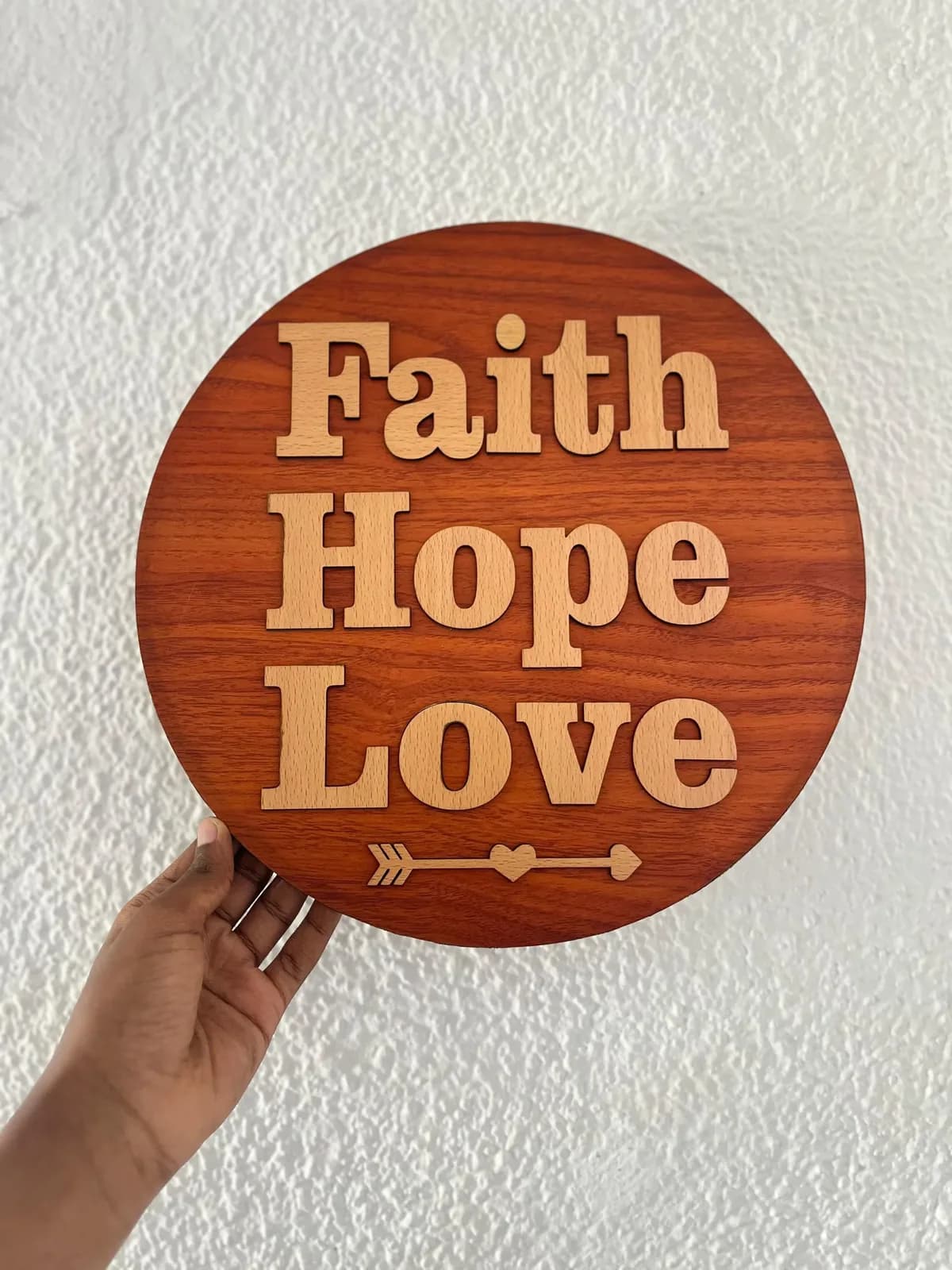 Faith Hope Love Wooden Wall Decor Sign