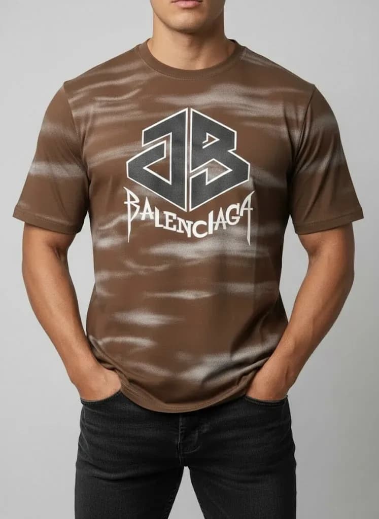 Men’s Premium Brown Graphic Logo T-Shirt