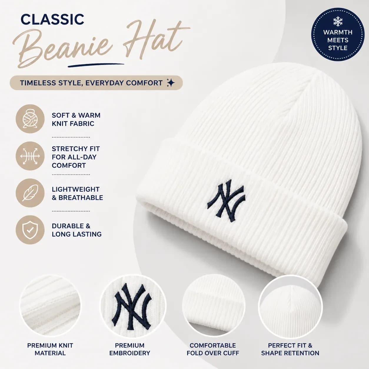 Knit Winter Beanie Hat