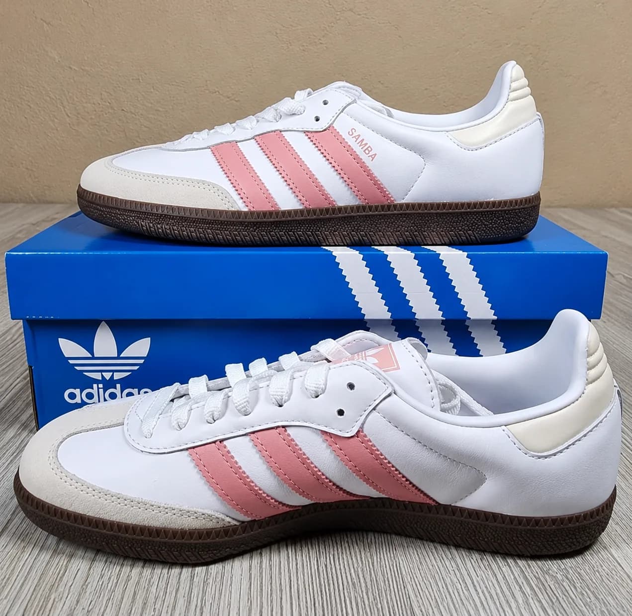 Adidas Samba OG White & Pink Sneakers