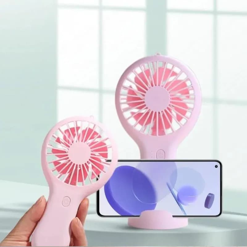 Portable Mini Handheld Fan with Phone Stand (Rechargeable USB Fan)