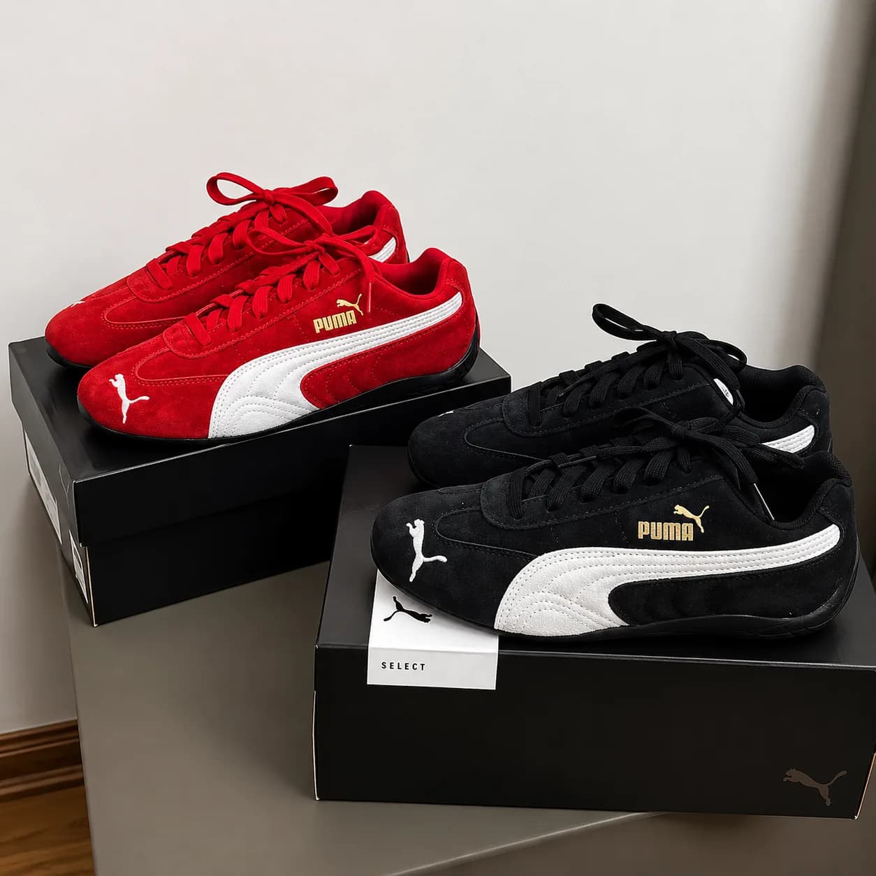 Puma Suede Classic Sneakers – Red & Black