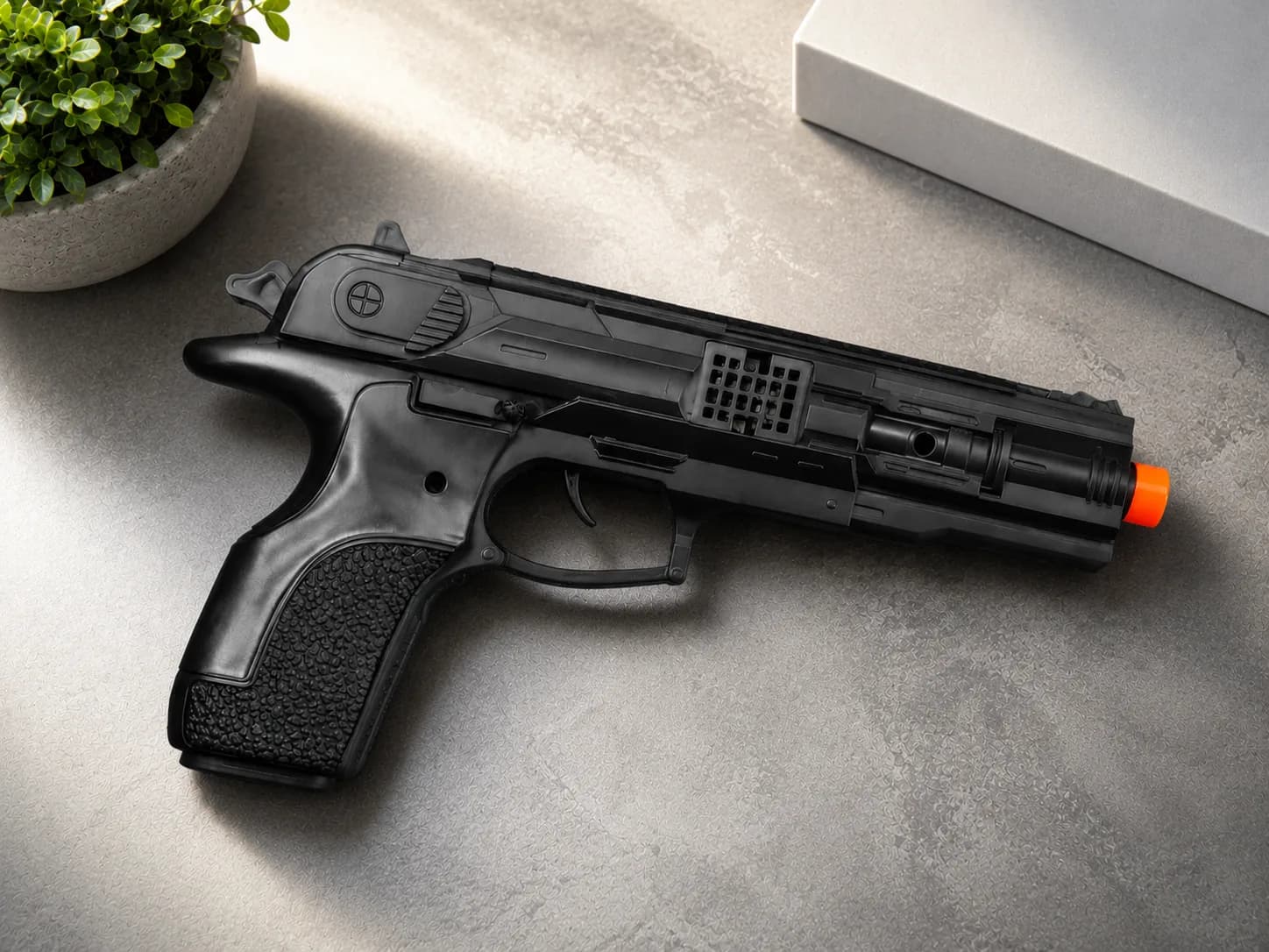 Realistic Toy Pistol for Kids – Black Plastic
